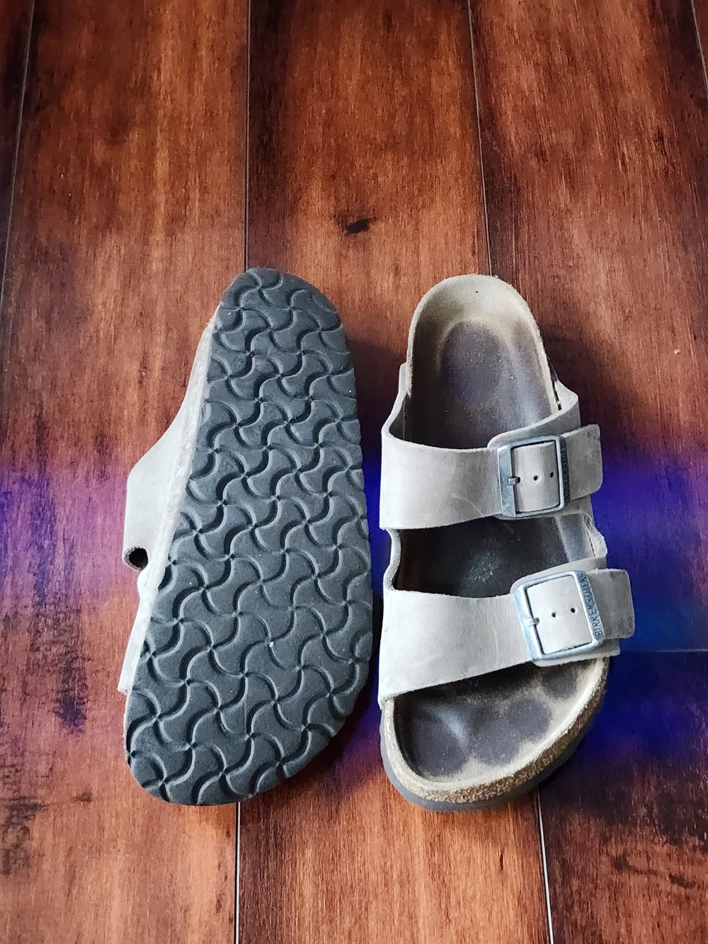 Birkenstock Arizona Taupe Suede Sandals Women's US 10 EU 41 Double Strap Comfort